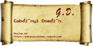 Gabányi Domán névjegykártya